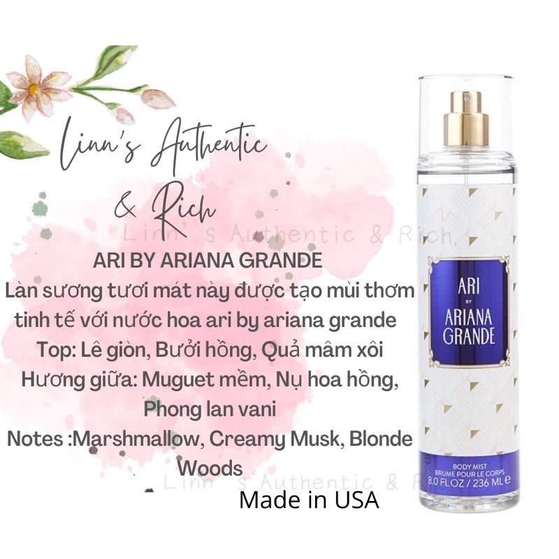 ARI BY ARIANA GRANDE - Xịt Thơm Body Mist Toàn Thân Ariana Grande