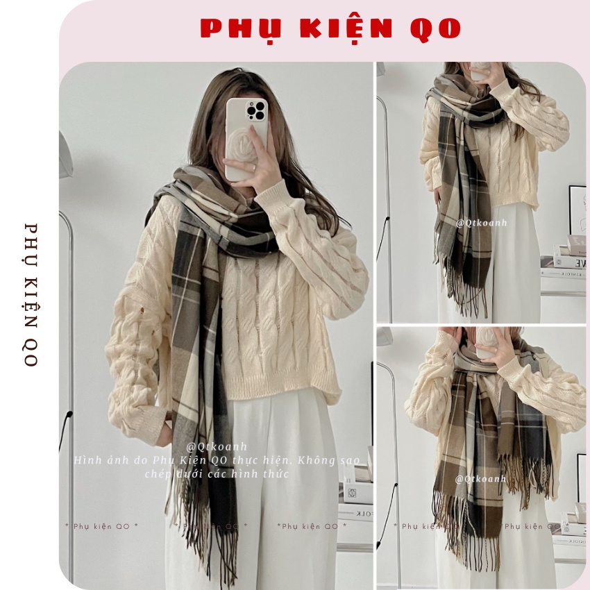 Khăn choàng Cashmere cao cấp Nam Nữ mềm mịn K03