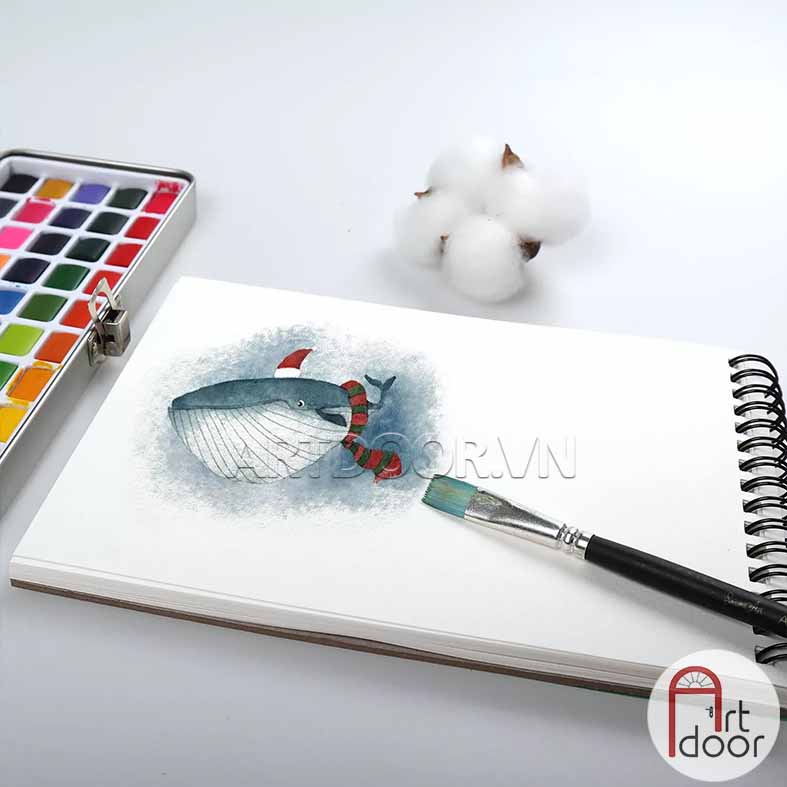 [ARTDOOR] Sổ vẽ màu nước POTENTATE Hoa Đỏ dày 300gsm (vân mịn)