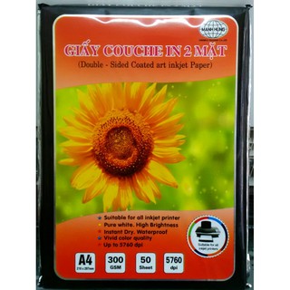 Giấy in ảnh A4 bóng 2 mặt 300g