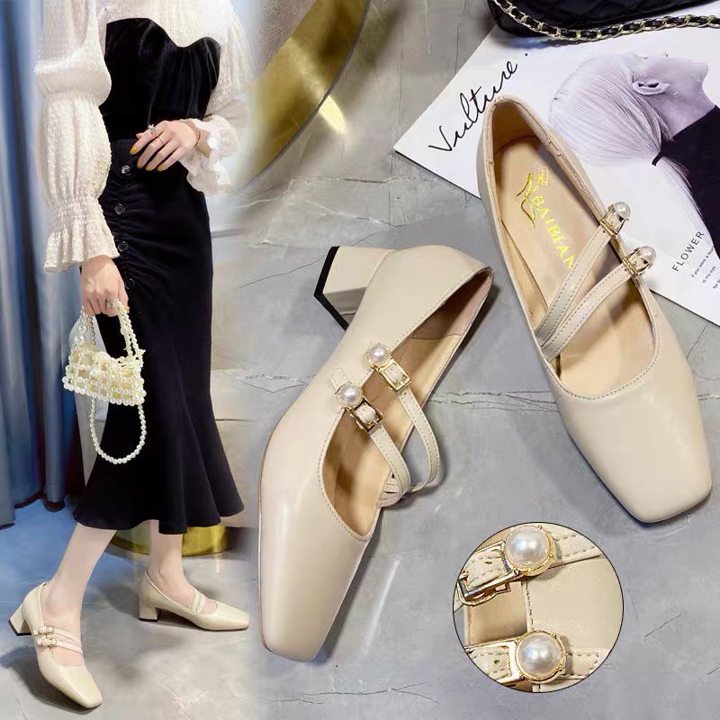 (ORDER) Giày cao gót da mềm quai chéo BIG SIZE 35-40 - Ảnh thật