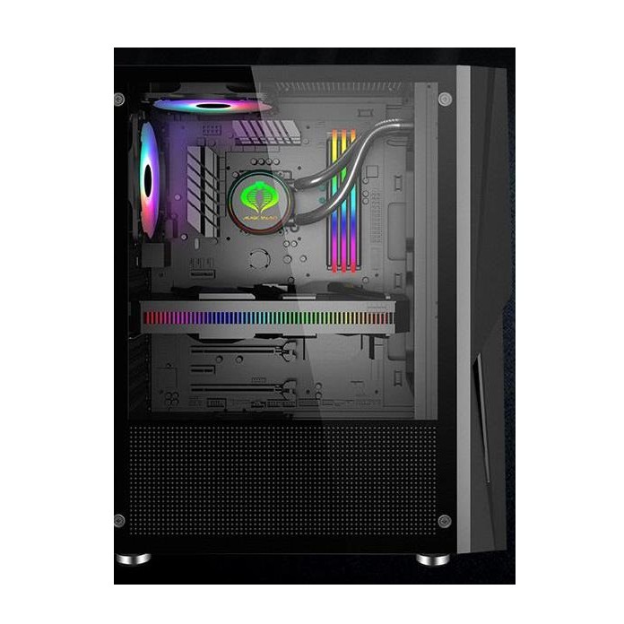 Thùng máy CPU thùng case máy tính bàn AOC CG261D Vỏ máy tính bàn AOC CG 261D màu đen có đèn led RGB