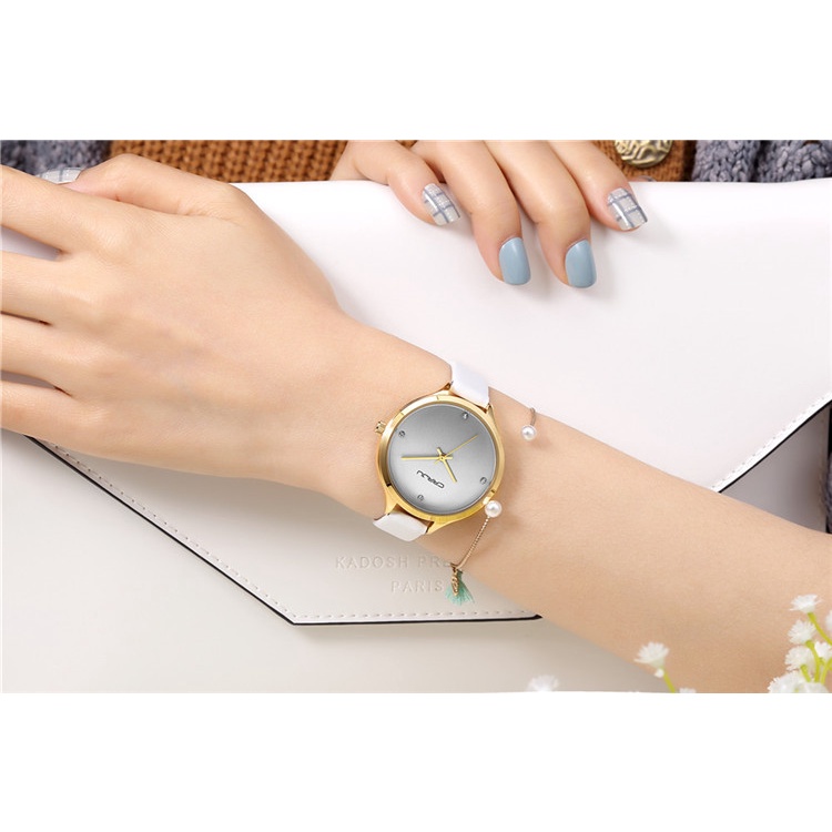 CRRJU Ladies Watch Fashion Đơn giản bằng da không thấm nước 2120L