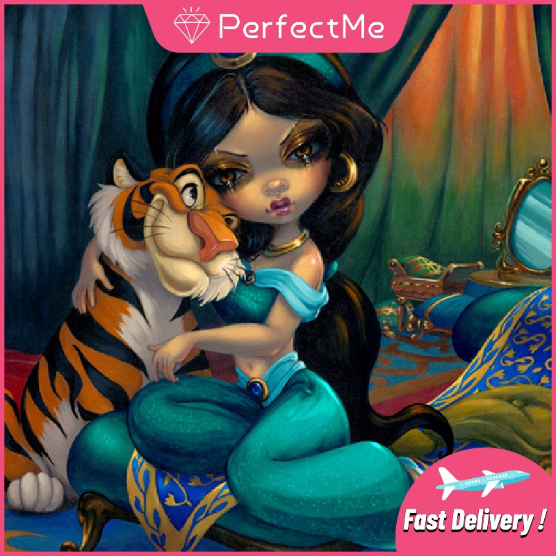 Bộ tranh đính đá 5D tự làm hình công chúa ma cà rồng 40x30cm