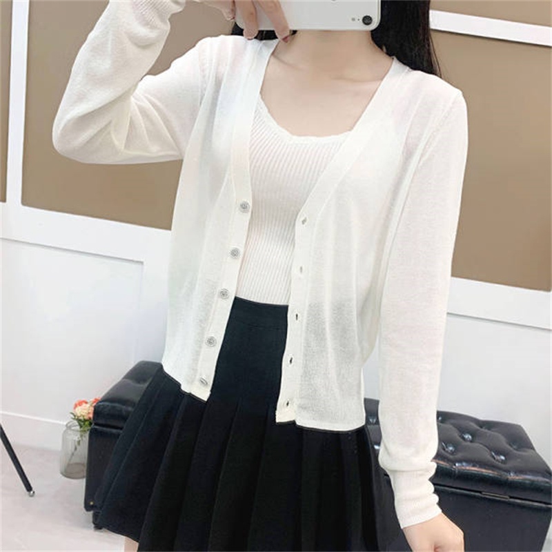 Áo Khoác Cardigan Dệt Kim Mỏng Chống Nắng Phong Cách Mới Mùa Hè Cho Nữ