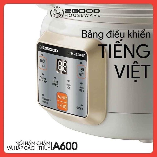 NỒI HẦM CÁCH THỦY  2GOOD A600 1.5L