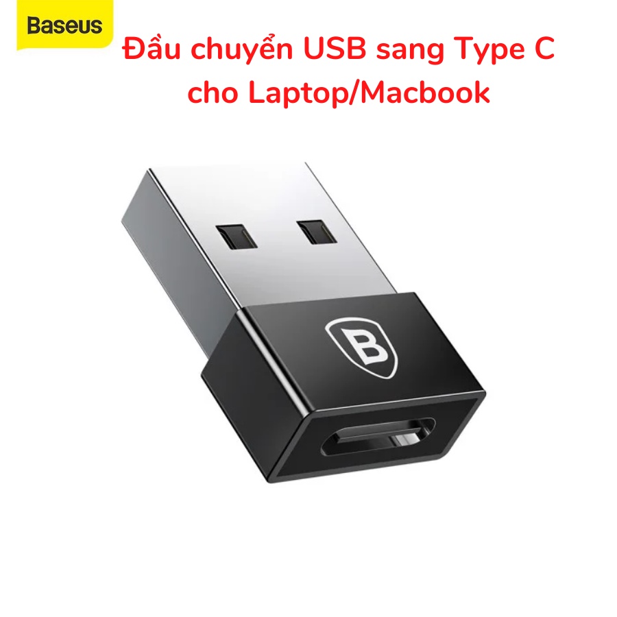 Đầu chuyển USB sang Type C Baseus chuyển đổi tốc độ cao 2.4A trên các loại Laptop Macbook LV119-B1