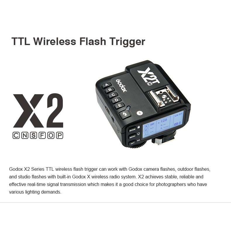 Trigger X2TTTL 2.4G bộ nhại đèn không dây godox