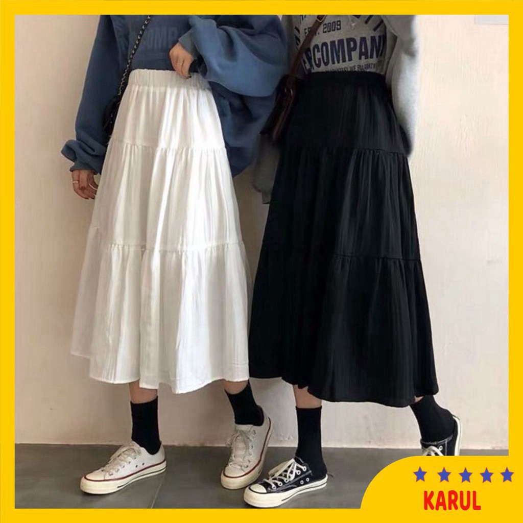 Chân váy dài xếp ly 3 tầng Ulzzang - Chân váy dài dáng xòe Có video + ảnh chụp thật sản phẩm | BigBuy360 - bigbuy360.vn