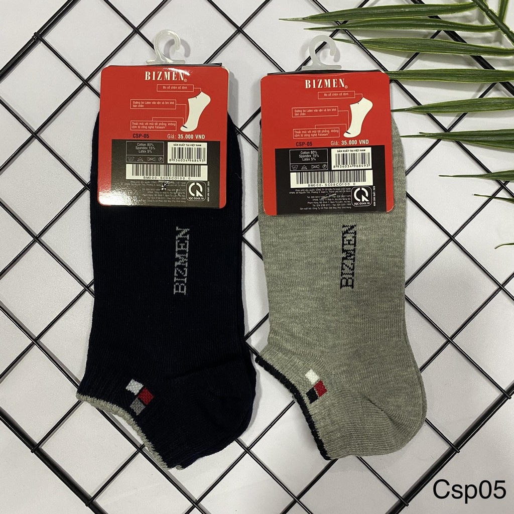 Tất vớ nam cổ ngắn BIZMEN kháng khuẩn khử mùi csp05