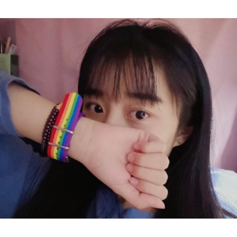 [RẺ VÔ ĐỊCH] Vòng đeo tay cầu vồng Rainbow unisex nam nữ đeo đôi Hàn Quốc