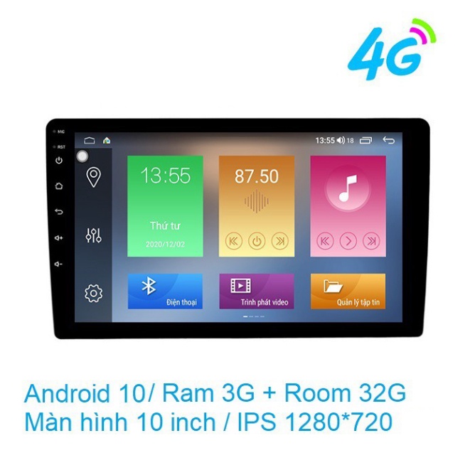 Màn hình DVD Android dành cho ô tô thương hiệu Phisung - Tính năng 4G, Wifi, Ram 3G,Rom 32G - Kích thước 9inch và 10inch