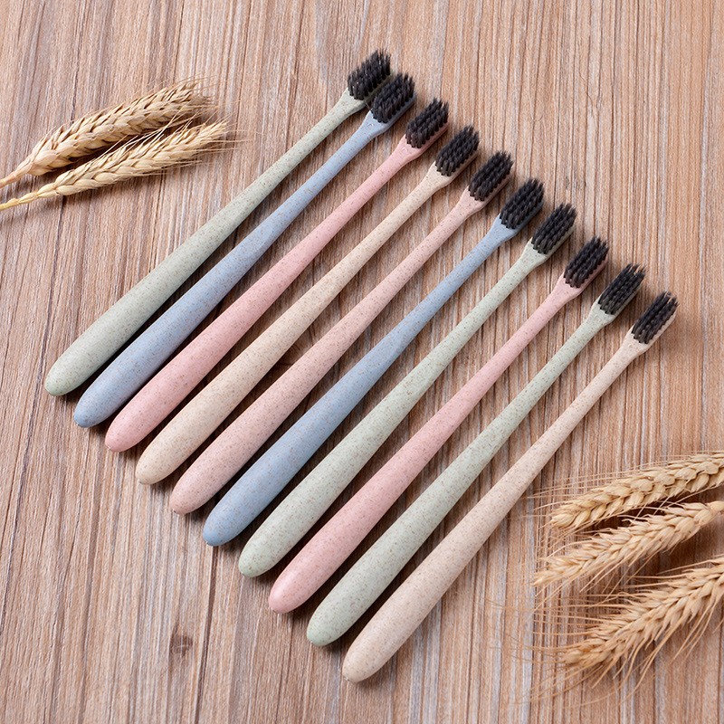 Bàn chải đánh răng bằng lúa mạch và sợi than tre mềm cho du lịch