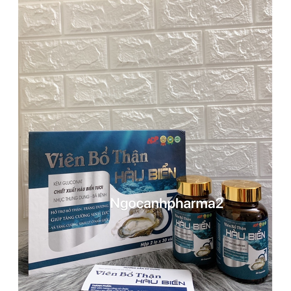 Viên bổ thận HÀU BIỂN - Tăng cường chức năng sinh lý nam ( Hộp 2 lọ x 30 viên)
