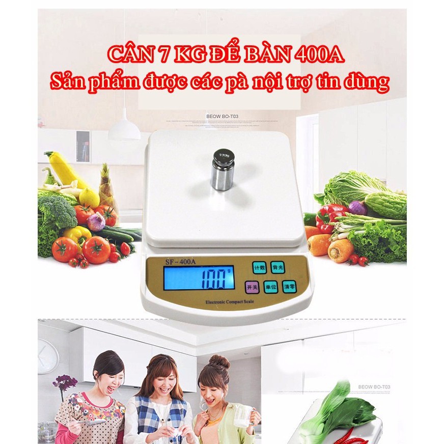 Cân Điện Tử 7Kg Để Bàn 400A Cho Nhà Bếp