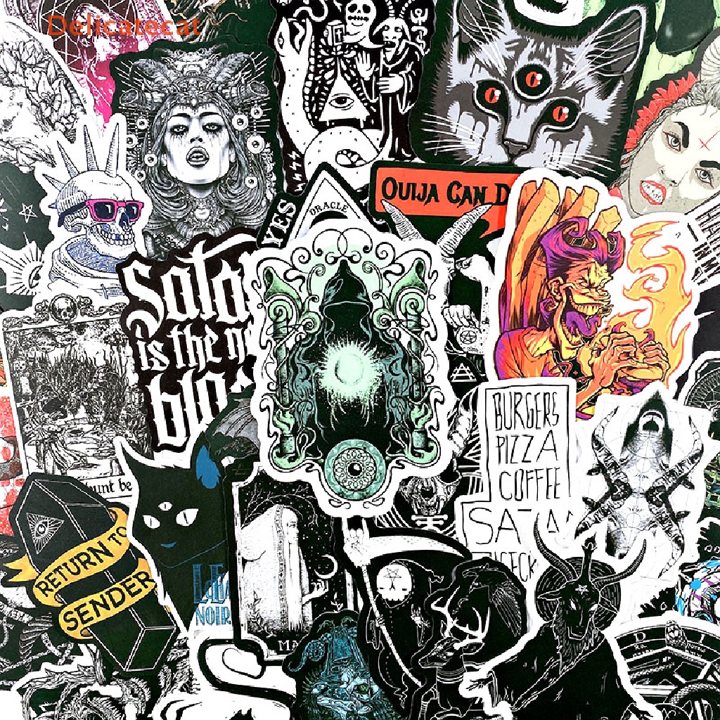 50 Sticker Dán Ván Trượt Họa Tiết Hoạt Hình Phong Cách Gothic