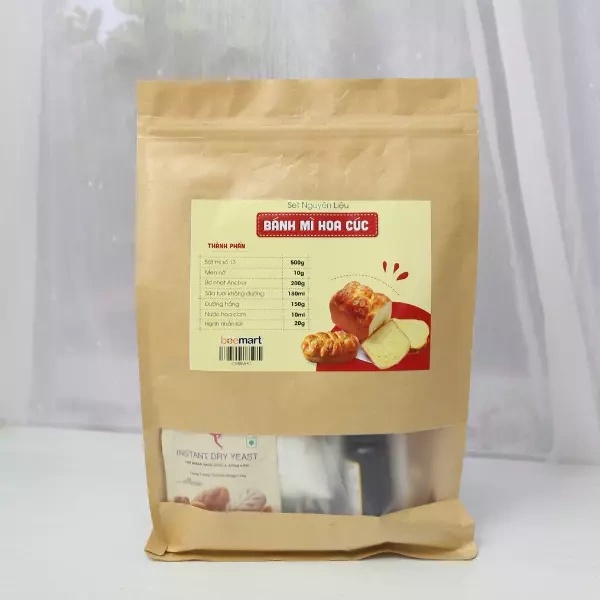 Set nguyên liệu làm Bánh Mì Hoa Cúc (không kèm bơ, trứng) - NGUYÊN LIỆU ĐỦ DÙNG cho 5 bánh 200gr