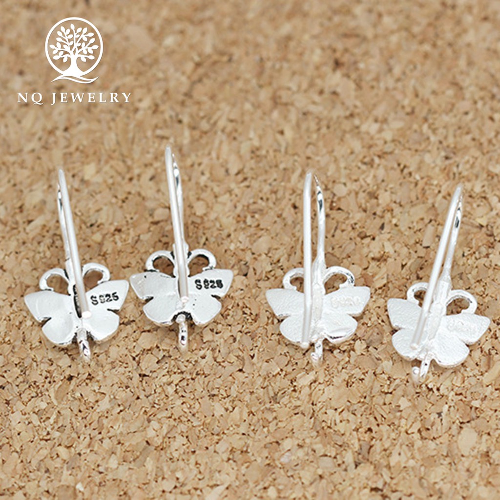 Móc bông tai bạc hình bưóm - NQ Jewelry