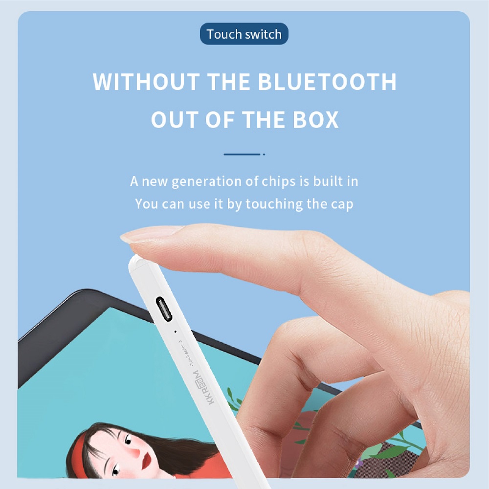Bút cảm ứng stylus pencil KKROOM dành cho điện thoại iphone ipad tablet có chống tì đè bảo hành 6 tháng tặng ngòi kèm
