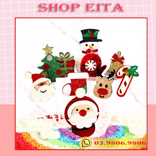 Set cắm giáng sinh trang trí bánh kem, trang trí bánh sinh nhật