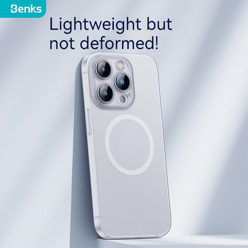 Ốp Điện Thoại Benks Bằng PC Nhám Trong Suốt Siêu Mỏng Hít Nam Châm Chống Dấu Vân Tay 0.9mm Cho IPhone 14 Plus Pro Max