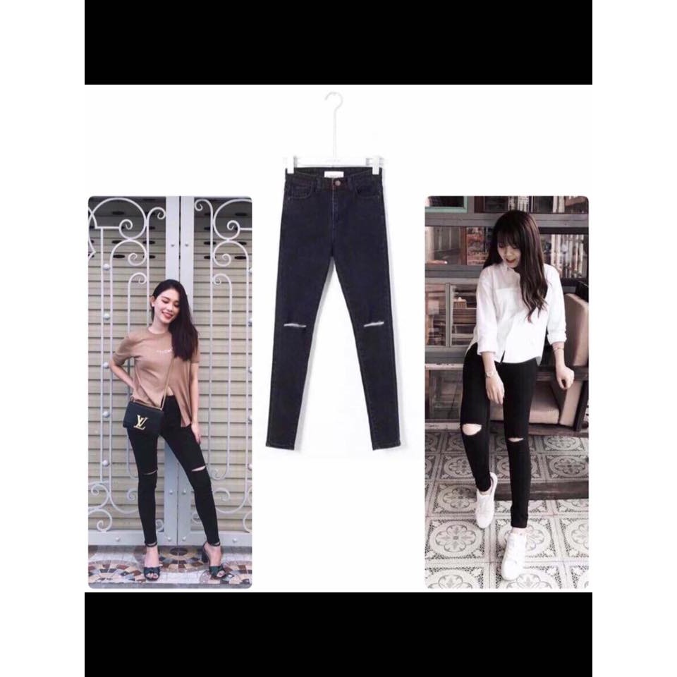 Quần jeans đen cạp cao siêu tôn dáng - Hàng cao cấp ko phai màu | BigBuy360 - bigbuy360.vn