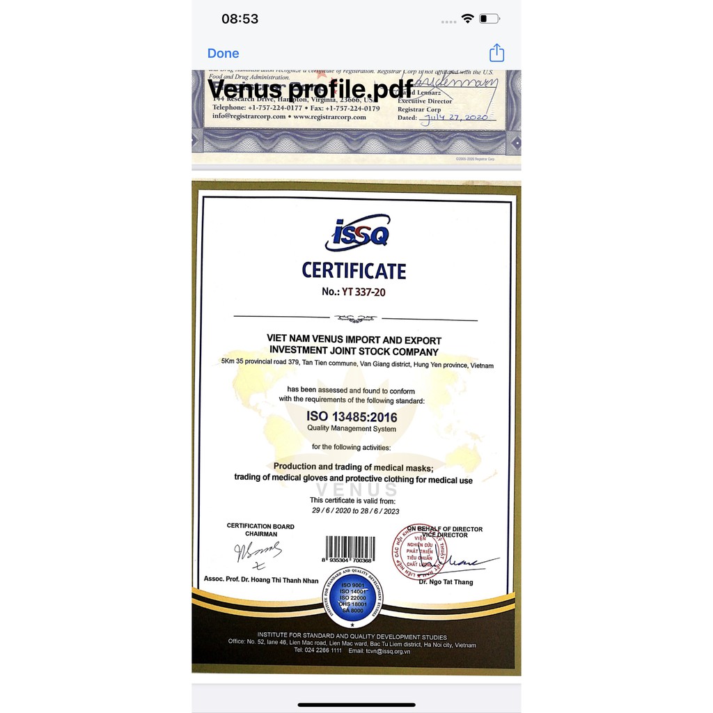 Khẩu trang cao cấp VENUS MASK95 Hộp 20 chiếc | BigBuy360 - bigbuy360.vn