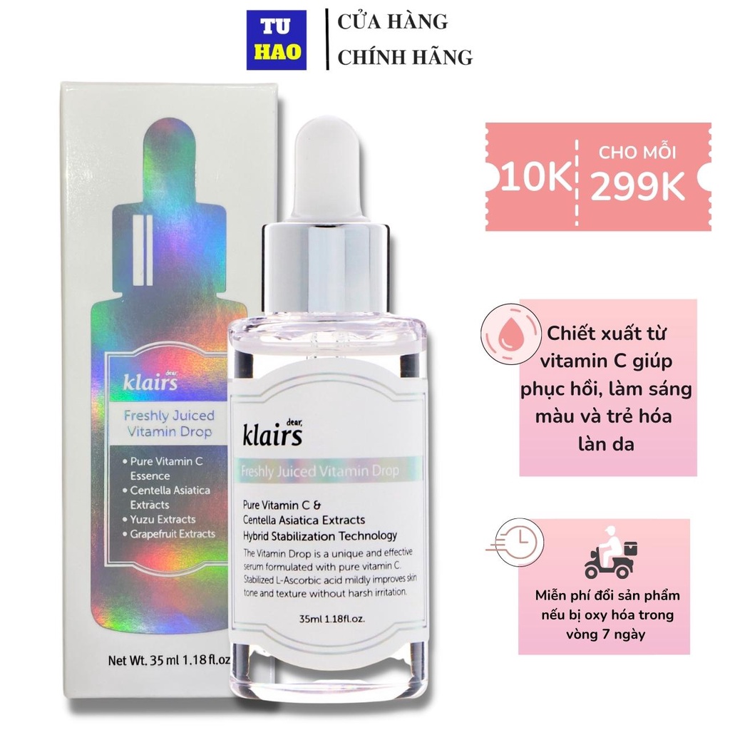 Tinh Chất Serum Vitamin C Klairs Freshly Juiced Dưỡng Sáng Trẻ Hóa Da 35ML