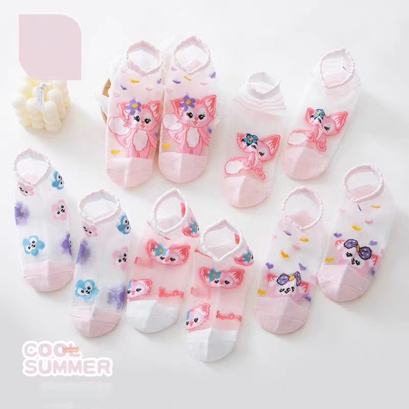 Set 5 Đôi Tất Cotton Hình Nhân Vật Disney Stellalou Stella Đáng Yêu Cho Bé