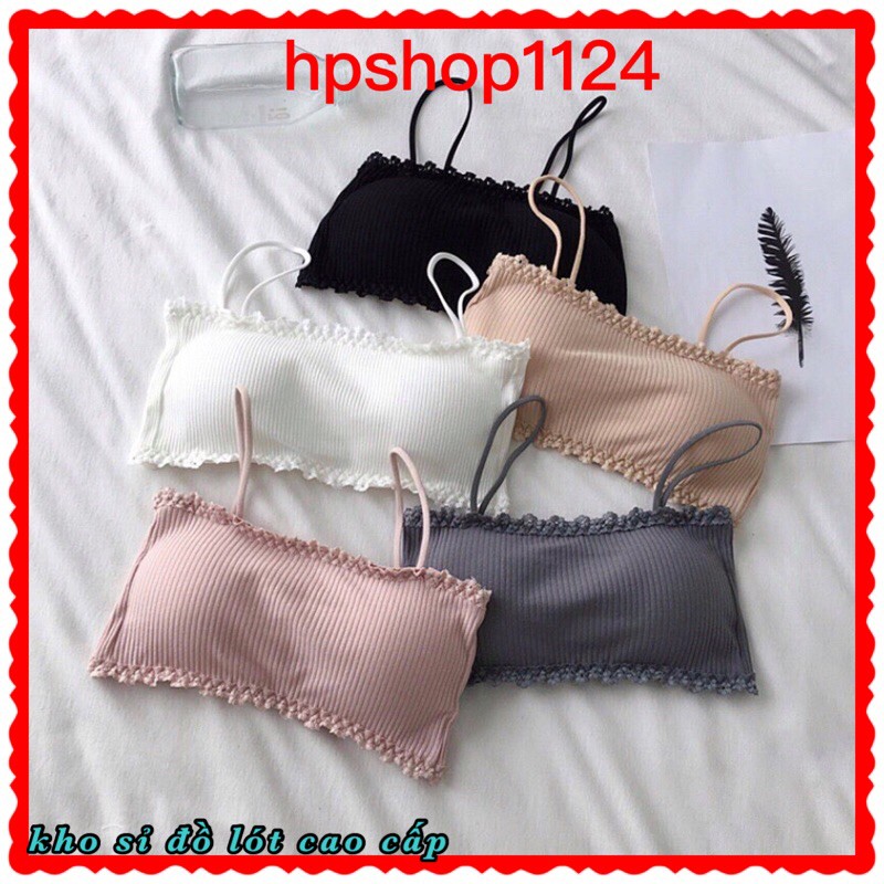Áo bra tăm 2 dây viền ren có khuy cài sau 8832