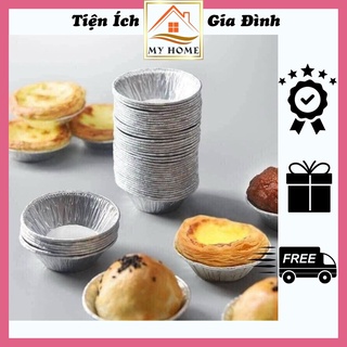 Set 100 chén giấy bạc nhỏ nướng bánh trứng, khuôn nướng bánh tart trứng