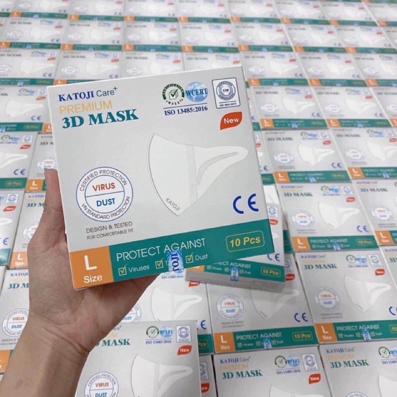 Khẩu trang 3d Katoji cao cấp hộp 10 cái .