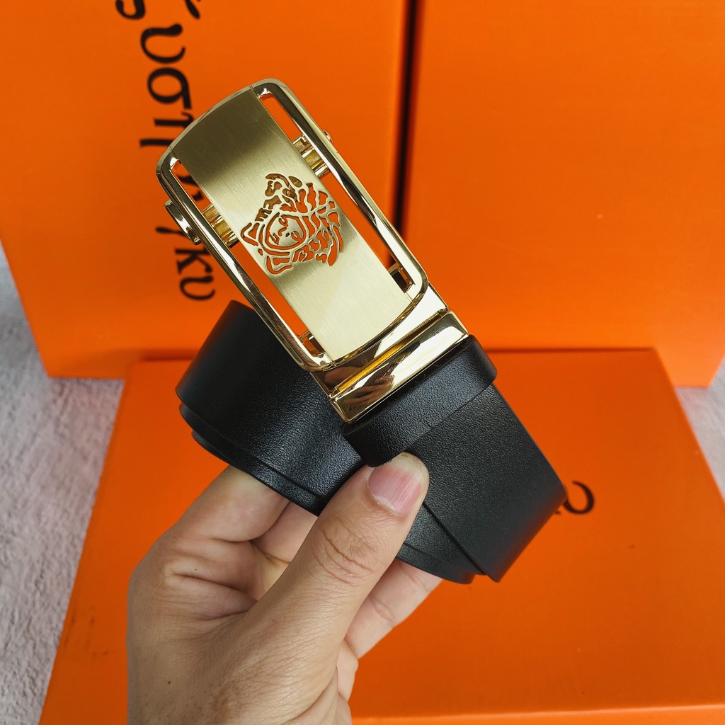 Dây lưng nam da bò R06 dây trơn khóa tự động