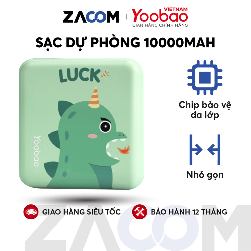 Pin dự phòng Yoobao M4 mini 10000 mAh - Sạc đồng thời 2 thiết bị - Hàng phân phối chính hãng