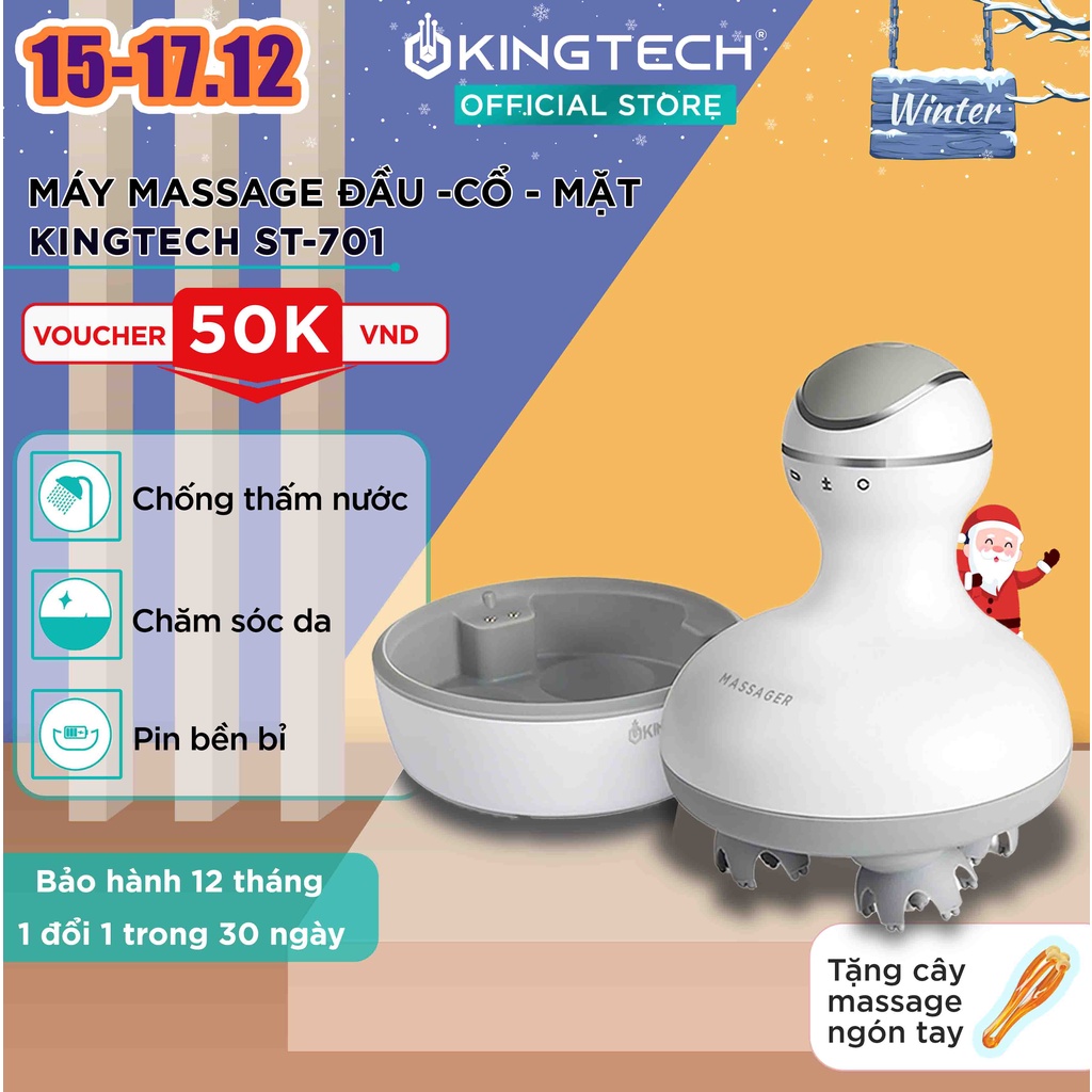 Máy Massage Đầu Cổ Mặt Mini Đa Năng KINGTECH ST-701 - Máy Mat Xa Chính Hãng - Matxa Đầu Giải Toả Căng Thẳng, Mệt Mỏi