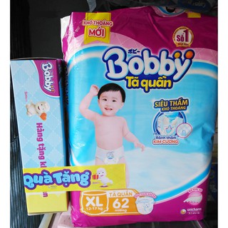 Tã quần Bobby XL62 kèm quà tặng