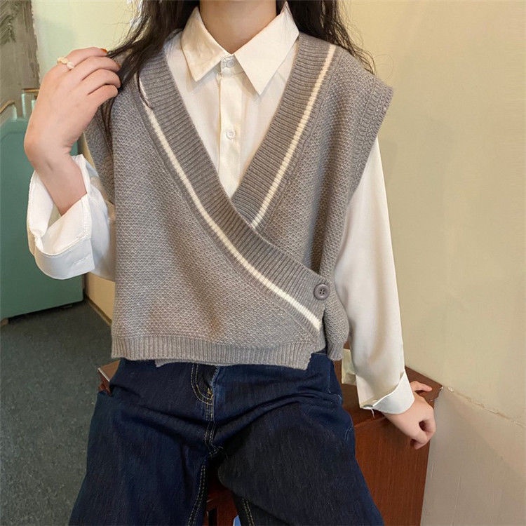 Áo Khoác Cardigan Không Tay Dáng Rộng Thời Trang Xuân Thu Phong Cách Hàn Quốc Cho Nữ | BigBuy360 - bigbuy360.vn