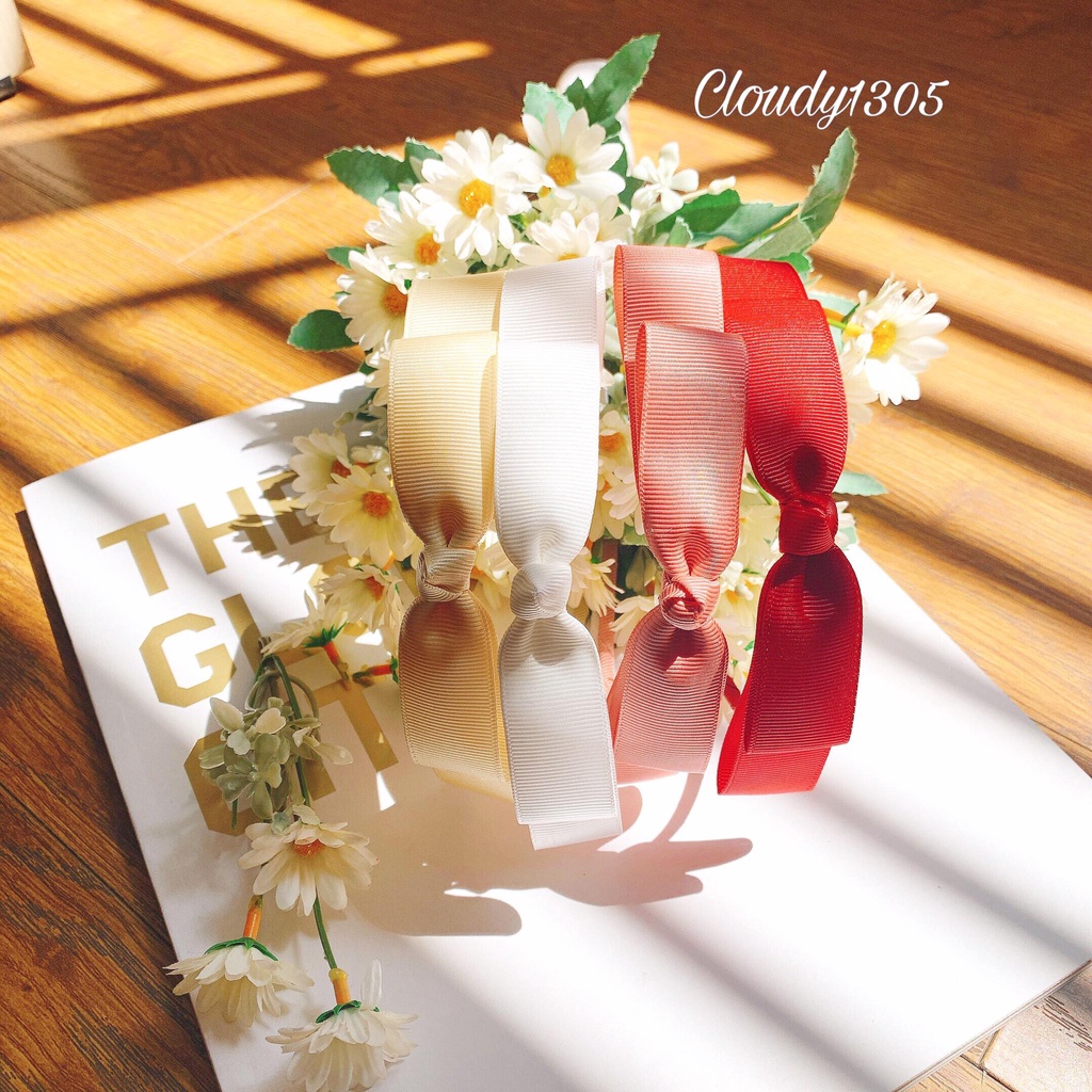 Cài tóc/Bờm tóc nơ ruy băng 4 màu