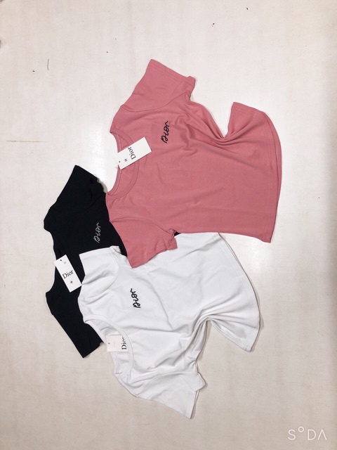 [ Mã WASTAPR giảm 10K đơn 50K] Áo croptop thêu chữ Di chất zip cotton 3 màu | BigBuy360 - bigbuy360.vn