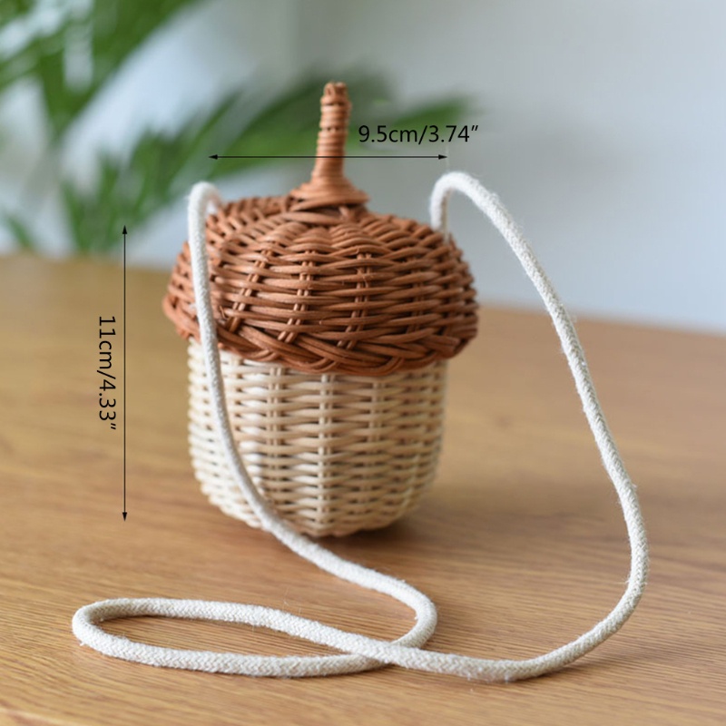 Túi Đeo Vai Đan Mây Hình Tròn Phong Cách Nhiệt Đới Dùng Làm Đạo Cụ Chụp Ảnh