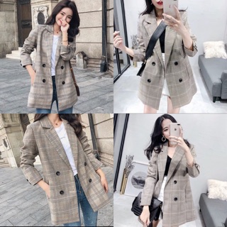 [CÓ SẴN] Áo khoác blazer caro