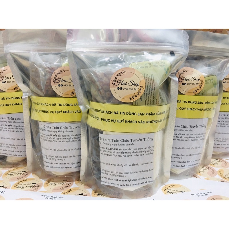 Set nguyên liệu pha trà sữa trân châu (10-15ly) - TRÂN CHÂU GIÒN DẺO - 550gr