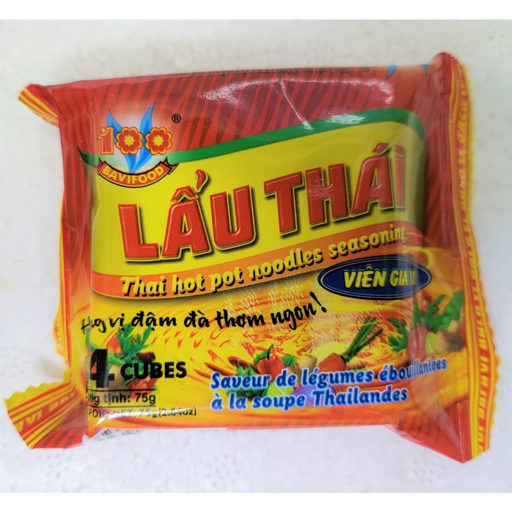(Gói 75g – LẨU THÁI) VIÊN GIA VỊ NẤU ĂN [VN] BAVIFOOD Thai Hot Pot Noodles Seasoning Cubes