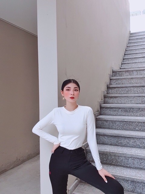 Xả áo body nữ cổ tròn dài tay 🌹áo thun nữ