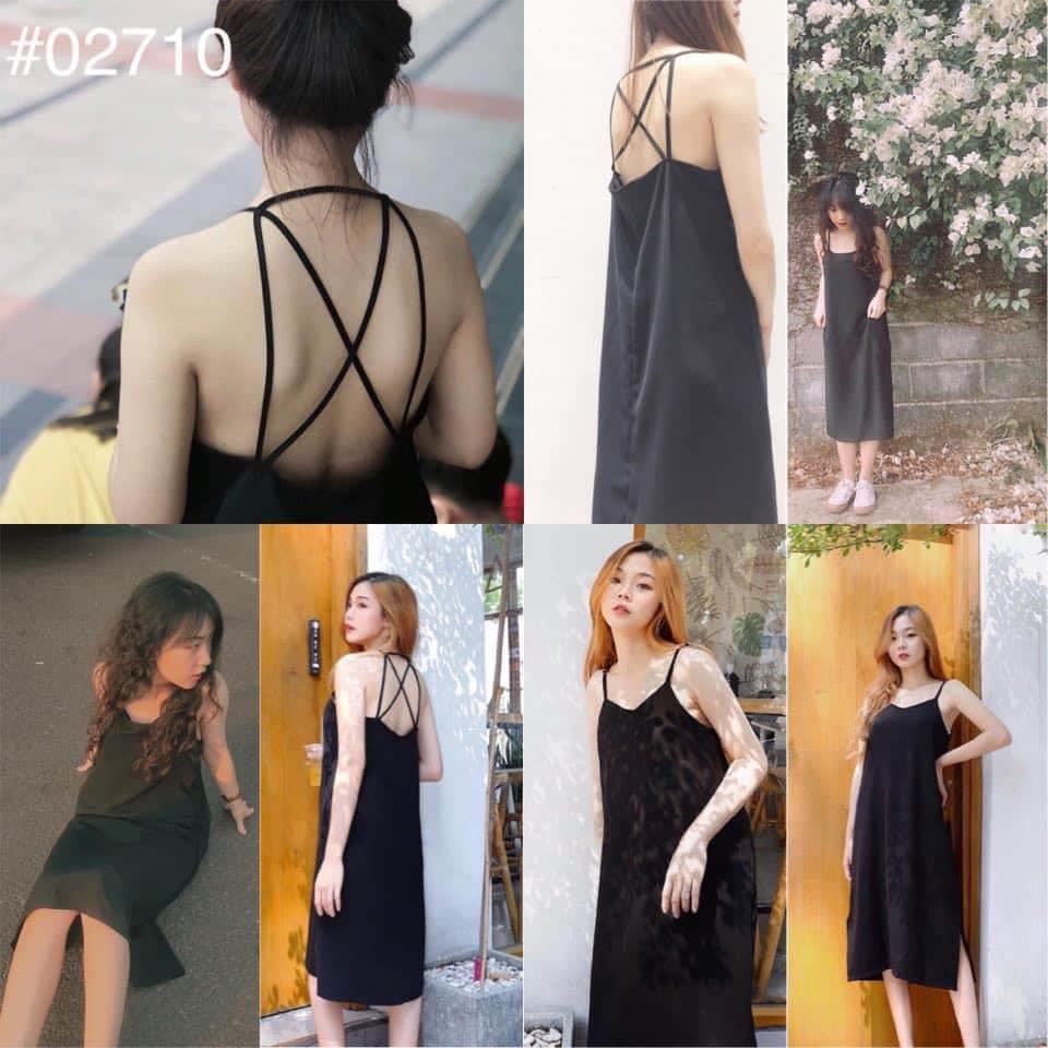[ ẢNH THẬT 100% ] ĐẦM SUÔNG ĐAN DÂY HỞ LƯNG KÈM MÚT NGỰC - MIA DRESS