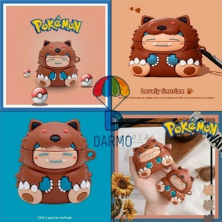 (Order 10 ngày) Case bảo vệ Airpods Pro/1/2 snorlax cosplay gấu rừng màu nâu