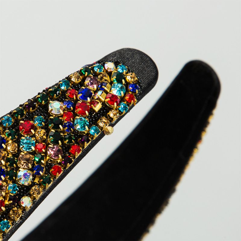 Flgo Băng Đô Đính Đá Hình Giọt Nước Dạng Gợn Sóng Bằng Kim Loại Nhiều Màu Sắc Phong Cách Baroque