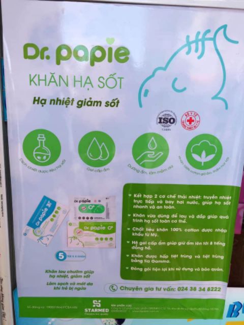 Khăn lau hạ sốt Dr Papie