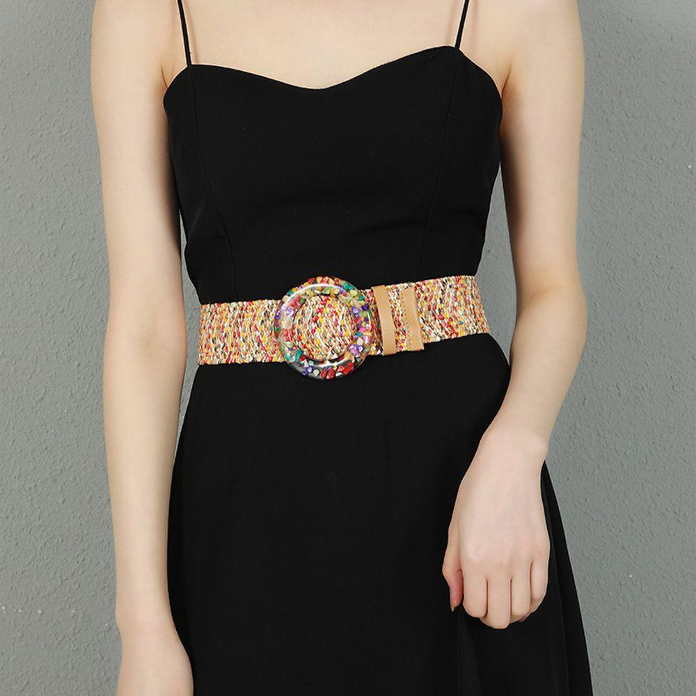 Thắt Lưng Bện Rơm Phong Cách Bohemia Thời Trang Đi Biển Mùa Hè