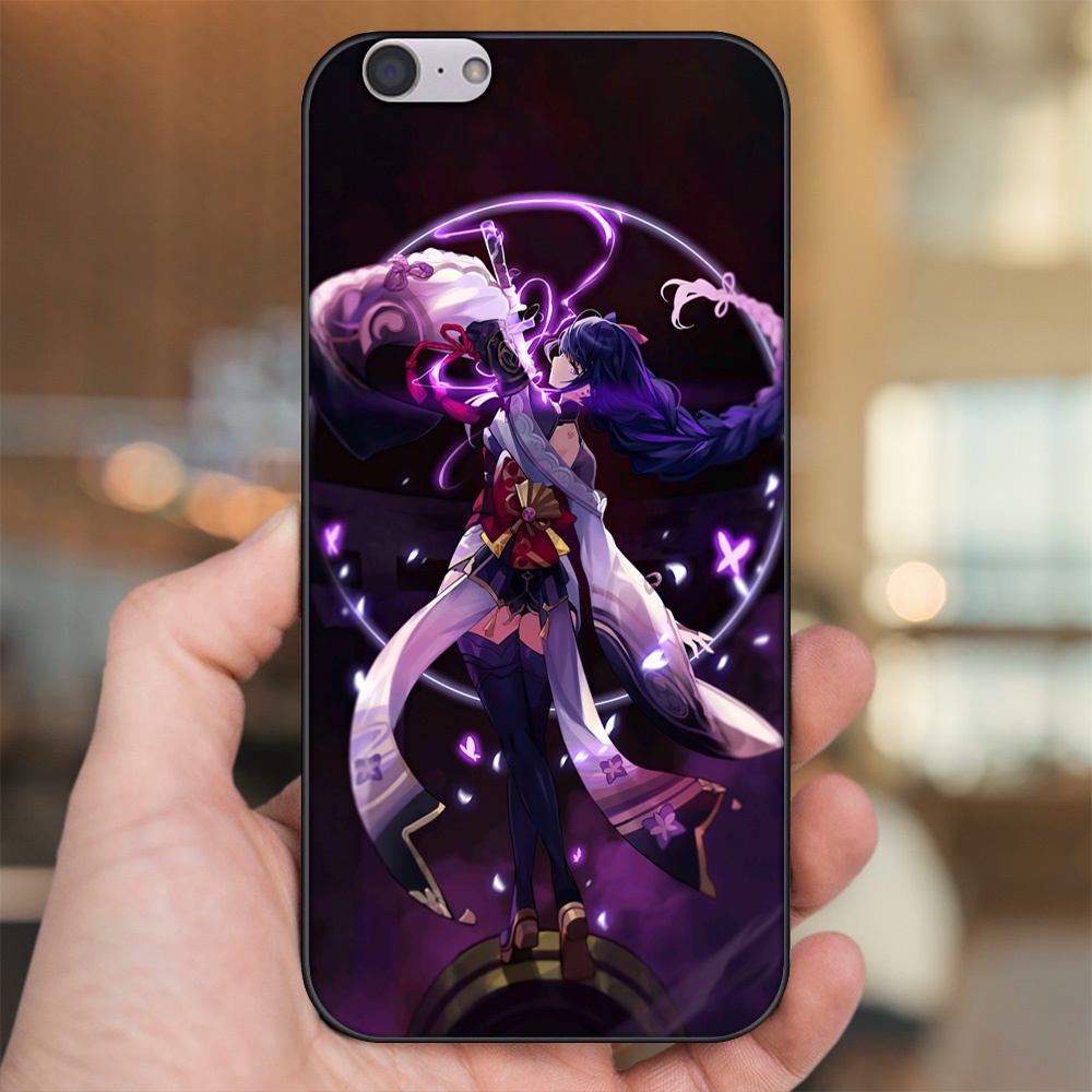 Ốp lưng Oppo A39, F3 Lite viền đen in hình Raiden Shogun Genshin Impact